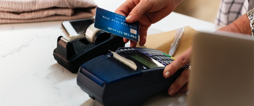 Man using his credit card